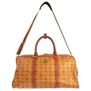 MCM Visetos monogram Boston duffle bag cognac Brown